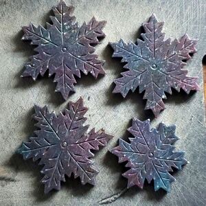 Set of Four Ocean Jasper Snowflakes ❄️❄️❄️❄️